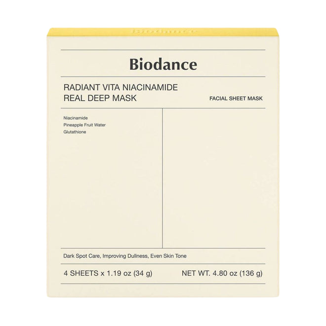 Biodance Radiant Vita Niacinamide Real Deep Mask 4 x 34g