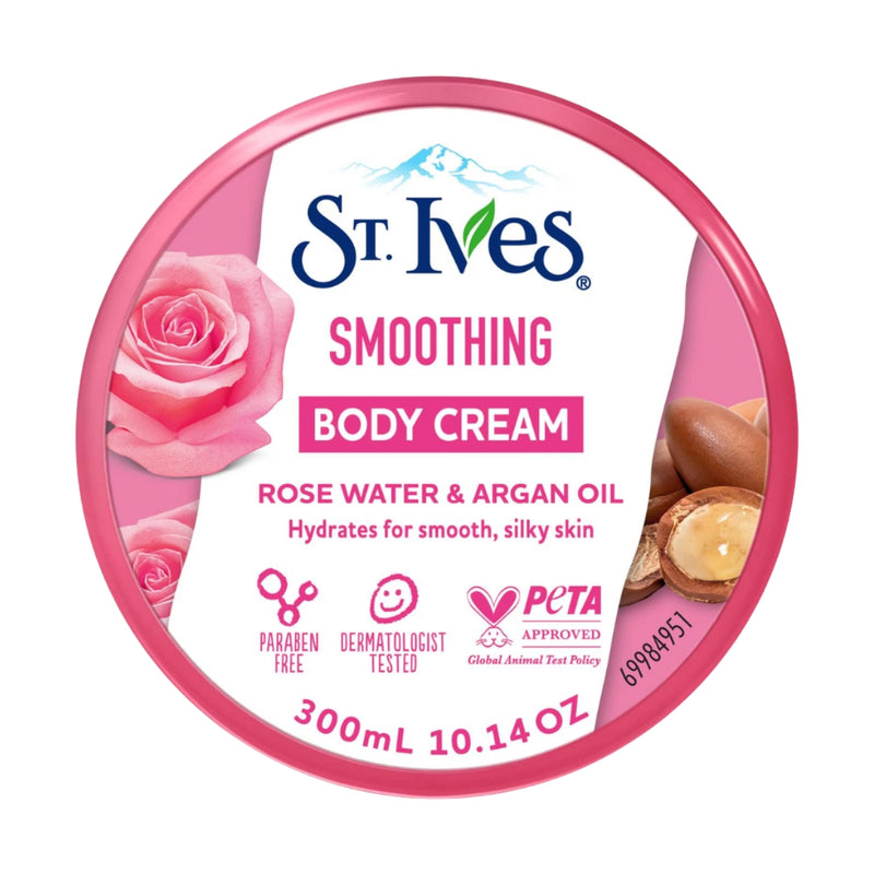 St. Ives Body Cream Smoothing Rose Water & Argan Oil 300ml