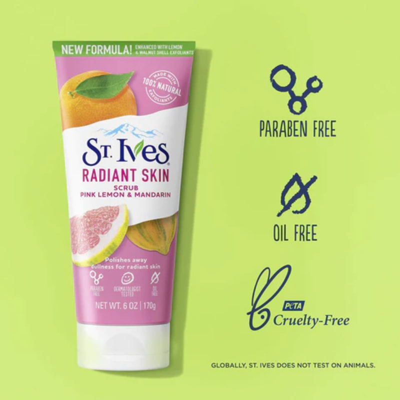 St. Ives Face Scrub Radiant Skin Face Scrub Pink Lemon Mandarin 170g