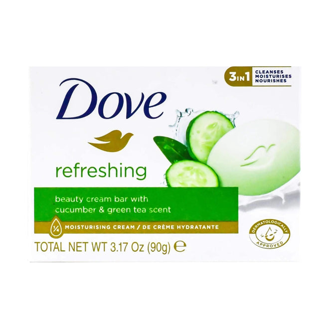Dove Soap Bar Refreshing Beauty Cream Bar with Cucumber & Green Tea Scent 90g