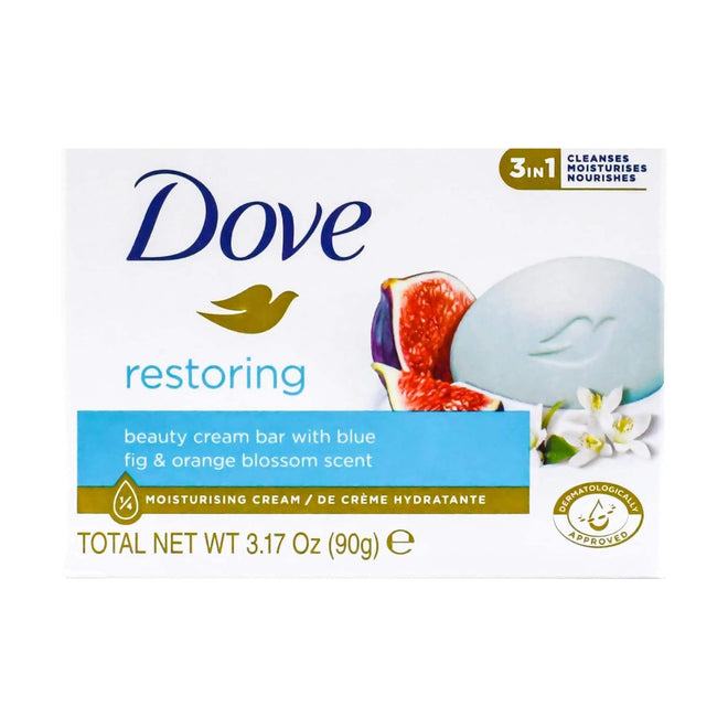 Dove Bar Soap Beauty Cream Restoring Blue Fig And Orange Blossom Scent 90g