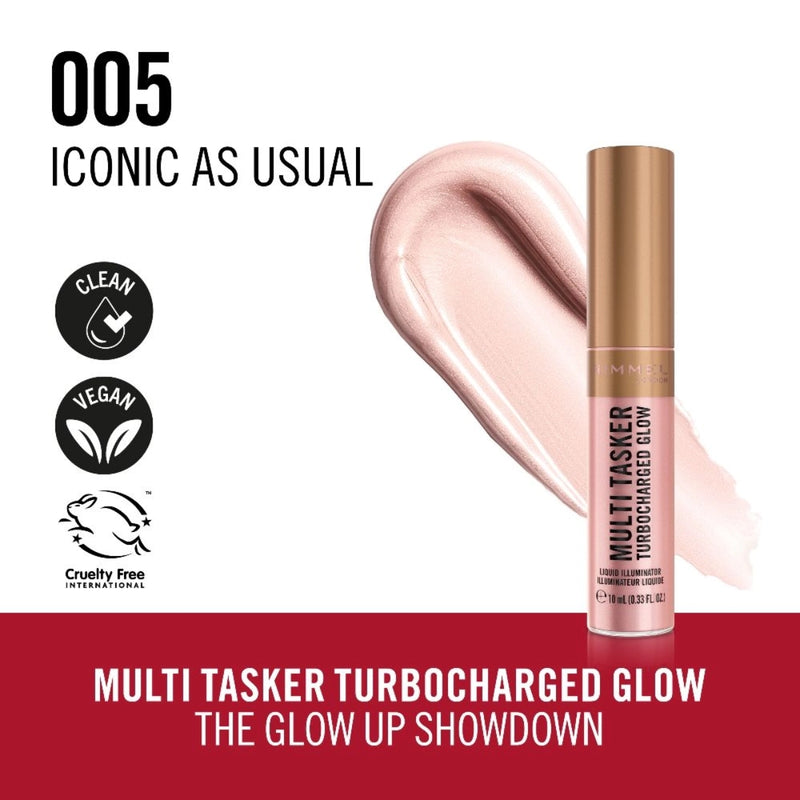 Rimmel Multi Tasker Turbocharged Glow Liquid Illuminator 005 Iconic As Usual