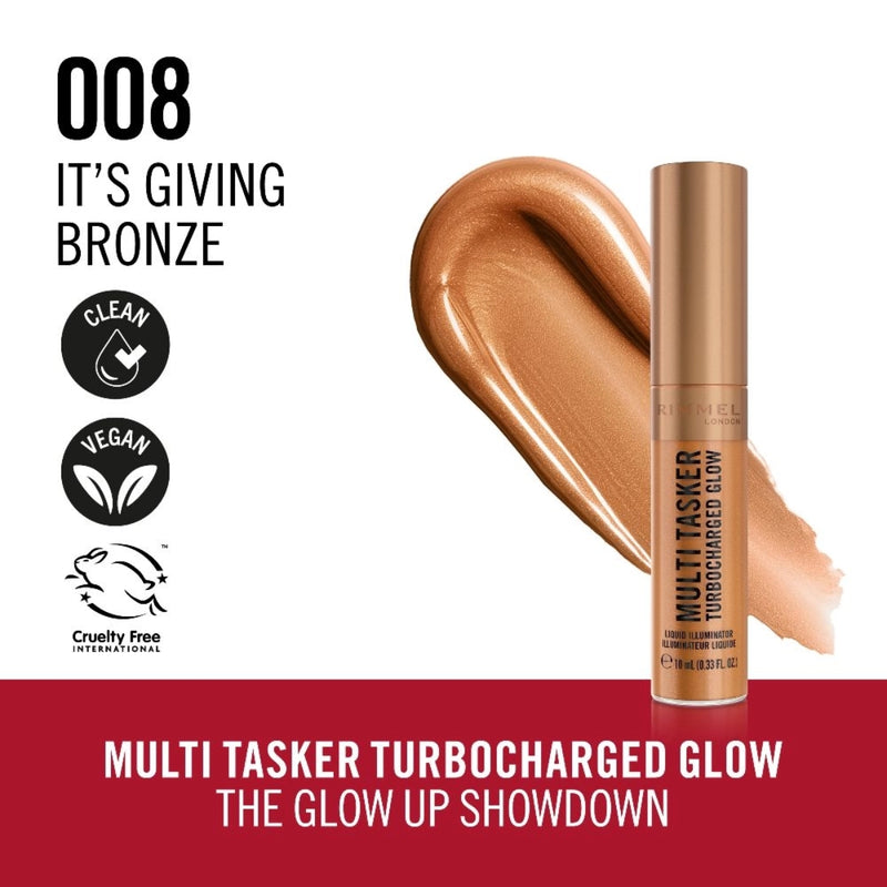 Rimmel Multi Tasker Turbocharged Glow Liquid Illuminator 008 Its Giving Bronze