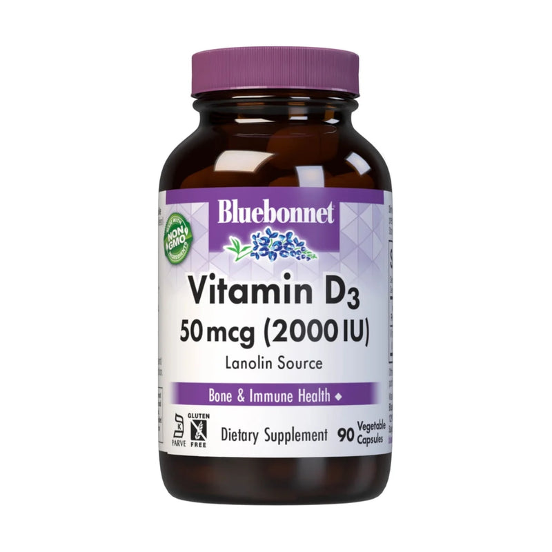 Bluebonnet Vitamin D3 2000IU 90 Vegetable Capsules