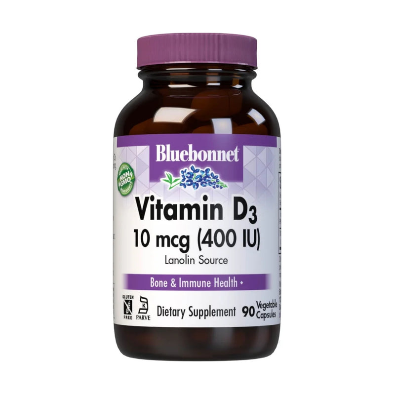 Bluebonnet Vitamin D3 400IU 90 Vegetable Capsules