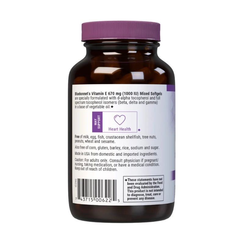 Bluebonnet Vitamin E 1000IU 50 Softgels