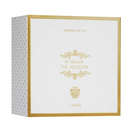 Lattafa The Kingdom Man Eau de Parfum 100ml + Eau de Parfum 12ml + Shower Gel Gift Set