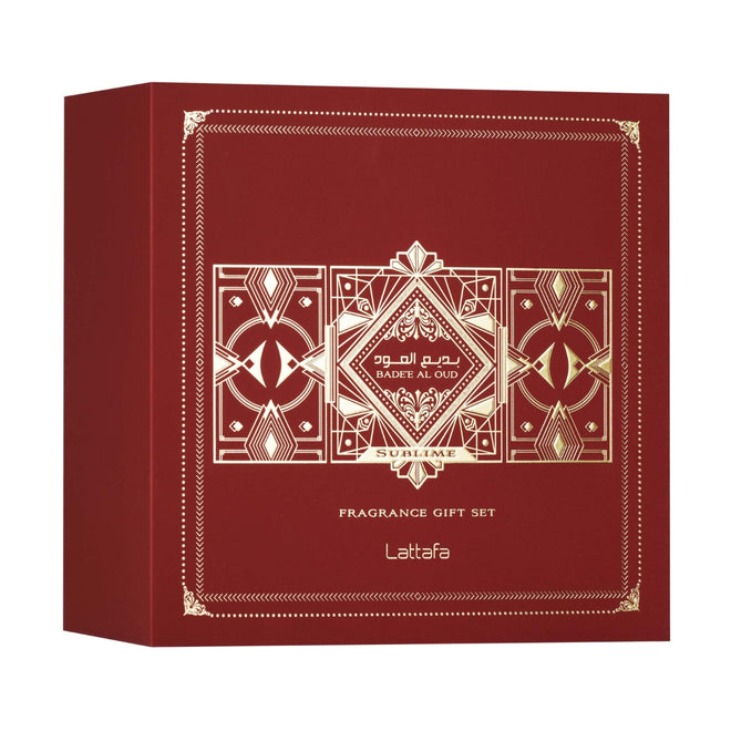 Lattafa Badee Al Oud Sublime All Over Spray (U) 100ml + 12ml + Hair Mist Gift Set
