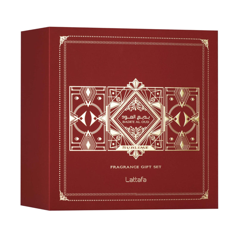 Lattafa Badee Al Oud Sublime All Over Spray (U) 100ml + 12ml + Hair Mist Gift Set