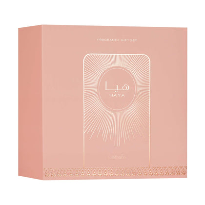 Lattafa Haya Eau de Parfum 100ml + Eau de Parfum 12ml + Hair Mist Gift Set