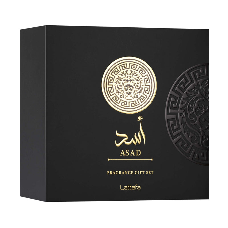 Lattafa Asad (M) EDP 100ml + EDP 12ml + Shower Gel Gift Set