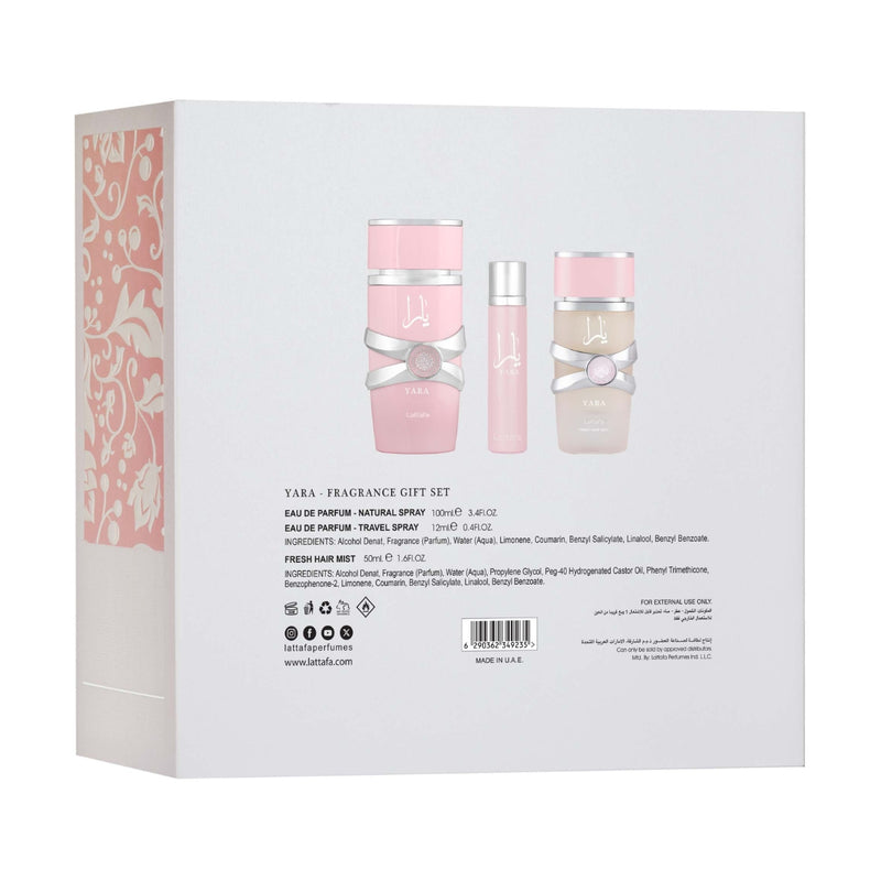 Lattafa Yara (W) EDP 100ml + EDP 12ml + Hair Mist Gift Set