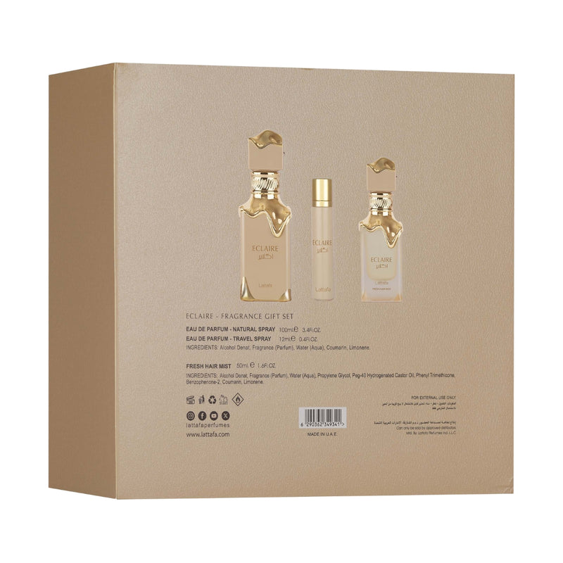 Lattafa Eclaire (W) EDP 100ml + EDP 12ml + Hair Mist Gift Set