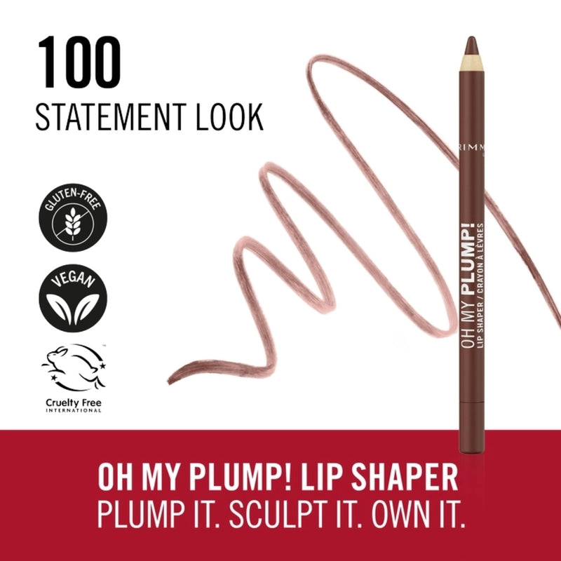 Rimmel Oh My Plump Lip Liner Shaper 100 Statement Look 1.2g