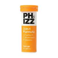 Phizz Daily 3-In-1 Hydration Electrolytes & Vitamins 10 Effervescent Tablets Orange