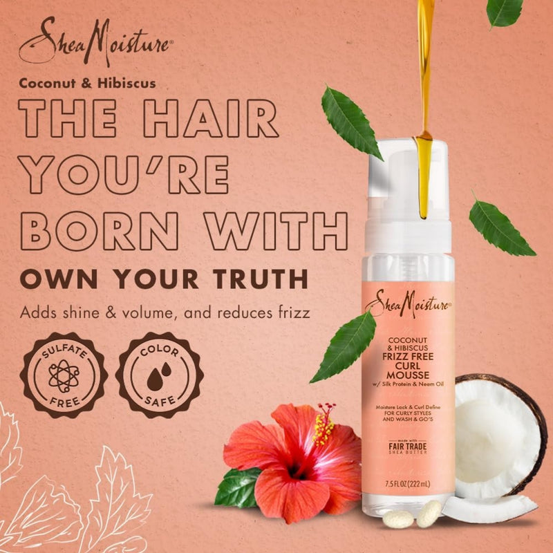 Shea Moisture Coconut & Hibiscus Frizz-Free Curl Mousse 222ml