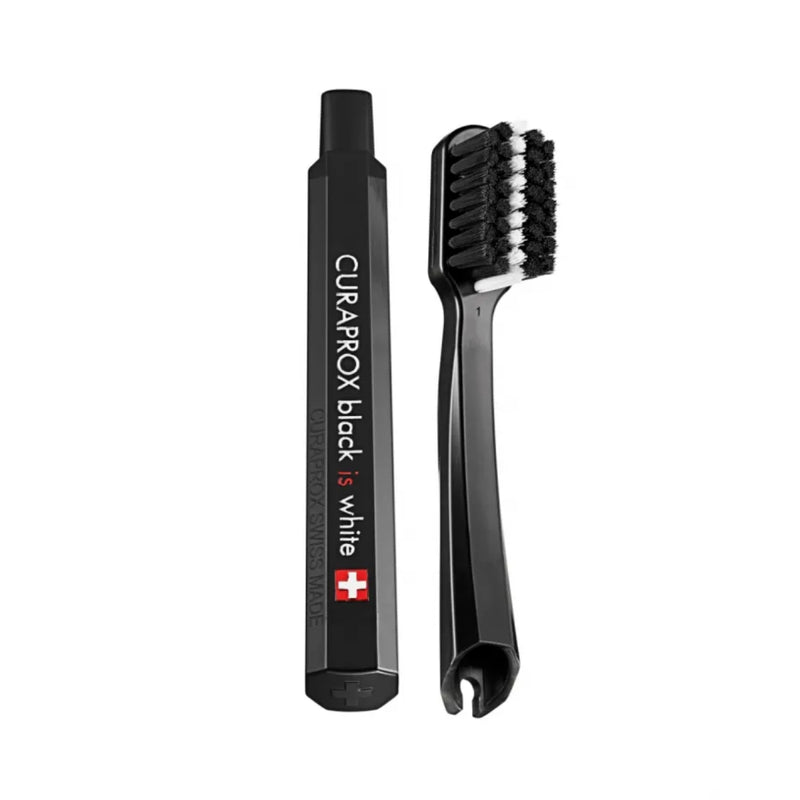 Curaprox Travel Set Black Is White Toothbrush + Interdental Brush + Toothpaste 10ml