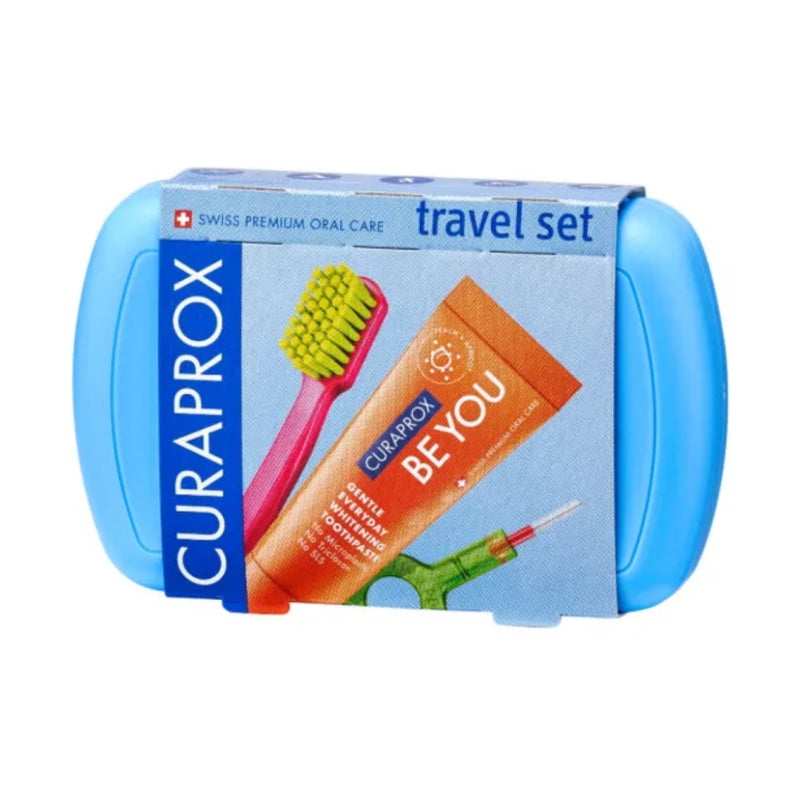Curaprox Travel Set Blue Toothbrush + Interdental Brush + Toothpaste 10ml