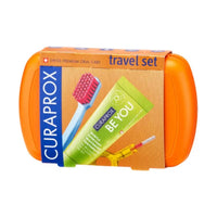 Curaprox Travel Set Orange Toothbrush + Interdental Brush + Toothpaste 10ml