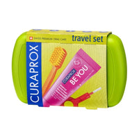 Curaprox Travel Set Green Toothbrush + Interdental Brush + Toothpaste 10ml