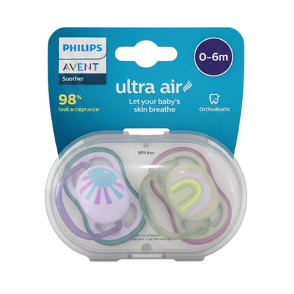 Philips Avent Ultra Air Soother 0-6 Months Girl 2 Pack