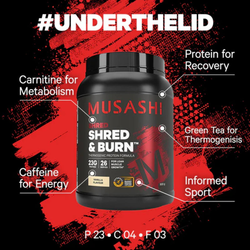 Musashi Shred & Burn Chocolate 340g