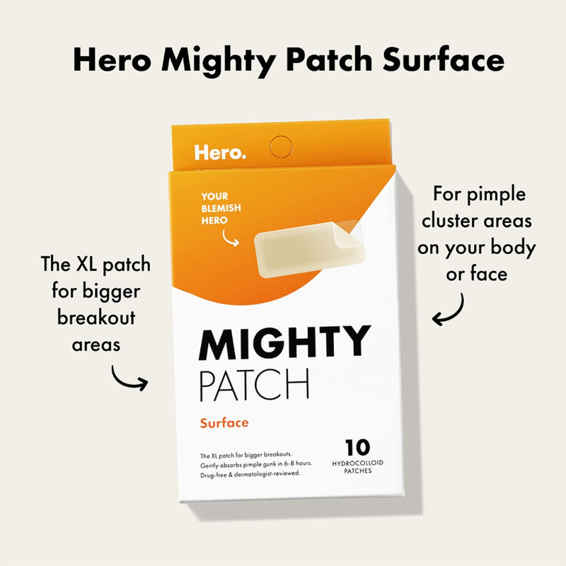 Hero Mighty Patch Surface Hydrocolloid 10 Pieces