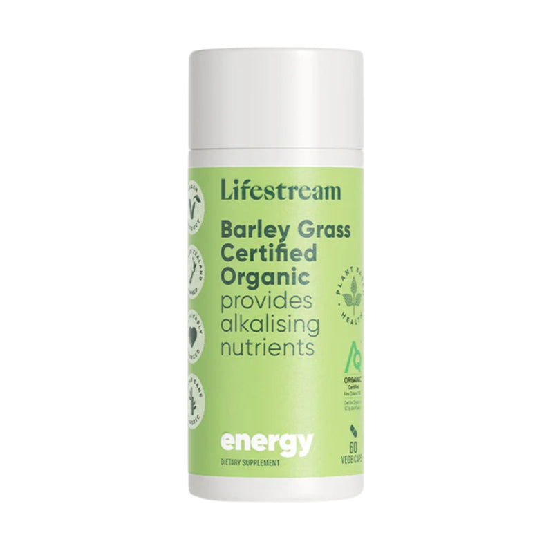 Lifestream Certified Organic Barley Grass  60 Vege Capsules