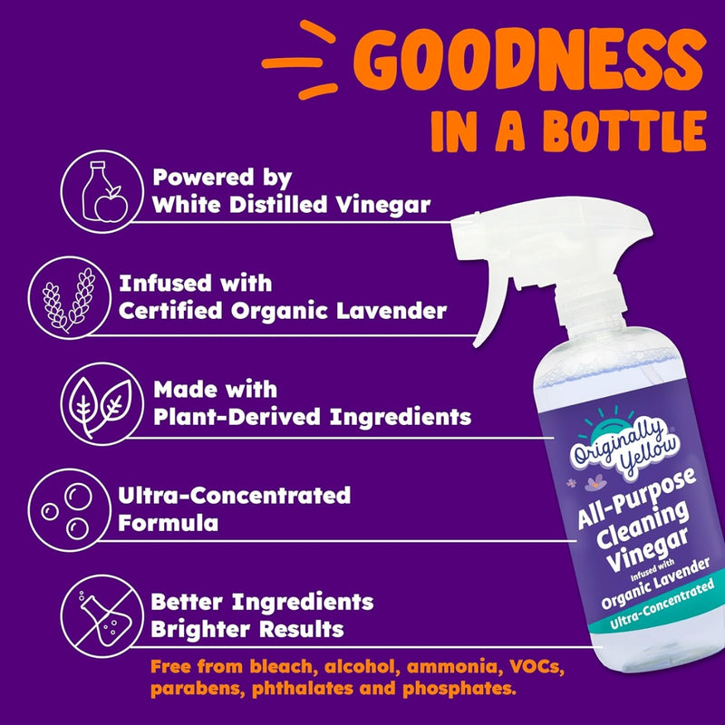 Originally Yellow Bathroom Cleaning Vinegar Spray Lavender 470ml