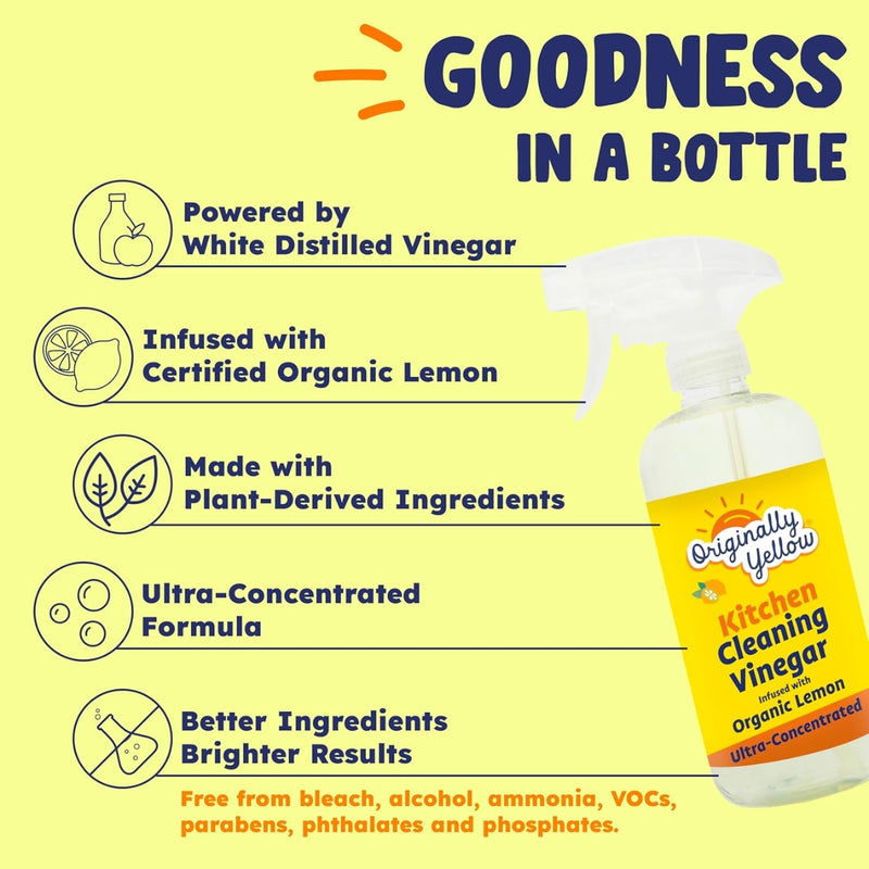 Originally Yellow Kitchen Cleaning Vinegar Spray Lemon 470ml