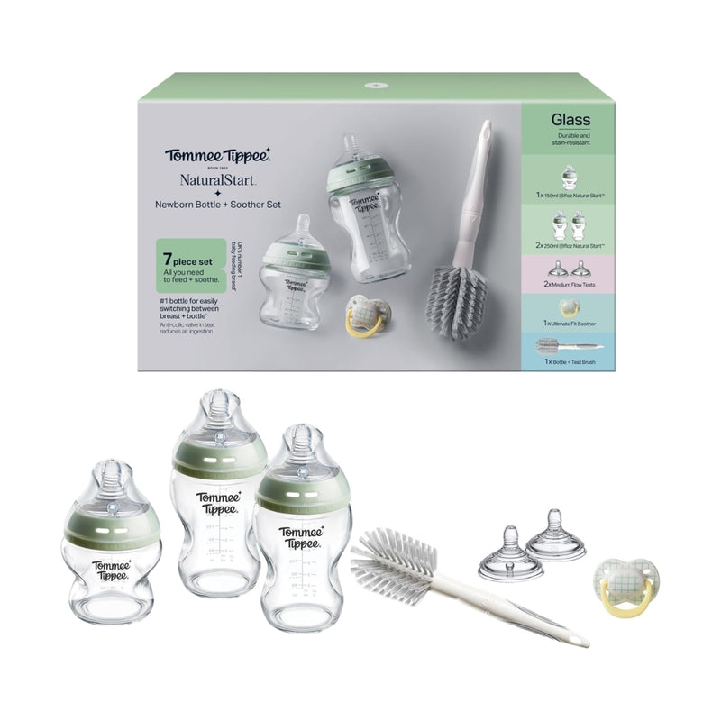 Tommee Tippee Natural Start Glass Bottle Newborn Starter Set 7 Pieces