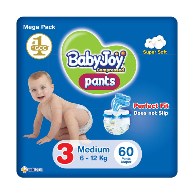 BabyJoy Mega Pack 3 Culotte Pants Medium (6-12kg) 60 Pieces