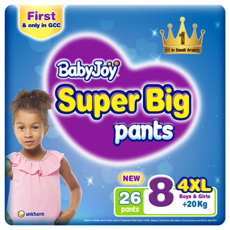 BabyJoy Mega Pack 8 Super Big Pants 4XL (+20kg) 26 Pieces