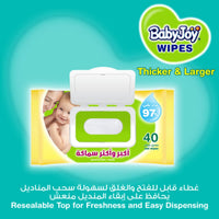 BabyJoy Thicker & Larger Wet Wipes 40 Pieces x 3 Packs