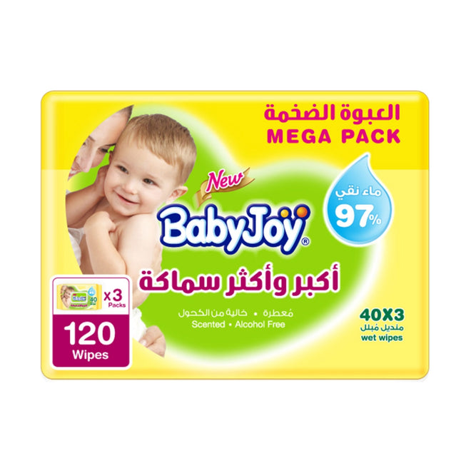 BabyJoy Thicker & Larger Wet Wipes 40 Pieces x 3 Packs