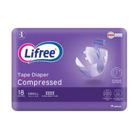 Lifree Compressed Adult Diaper Tape Small 18 Pieces
