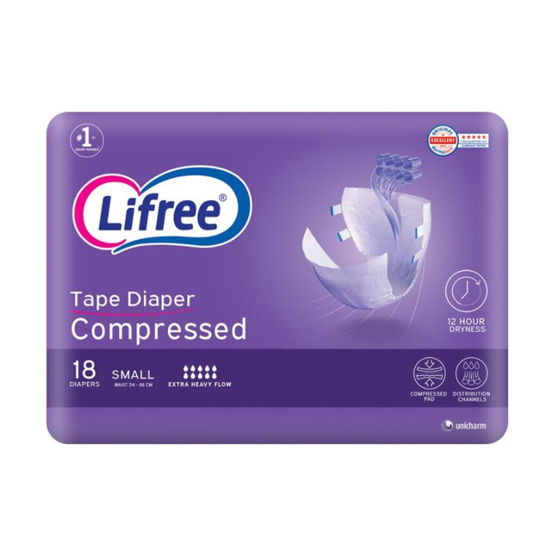 Lifree Compressed Adult Diaper Tape Small 18 Pieces