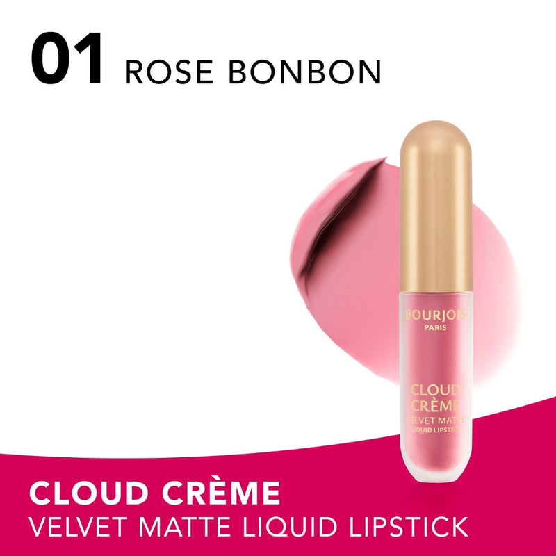Bourjois Cloud Creme Velvet Matte Liquid Lipstick 01 Rose Bonbon 3.1ml