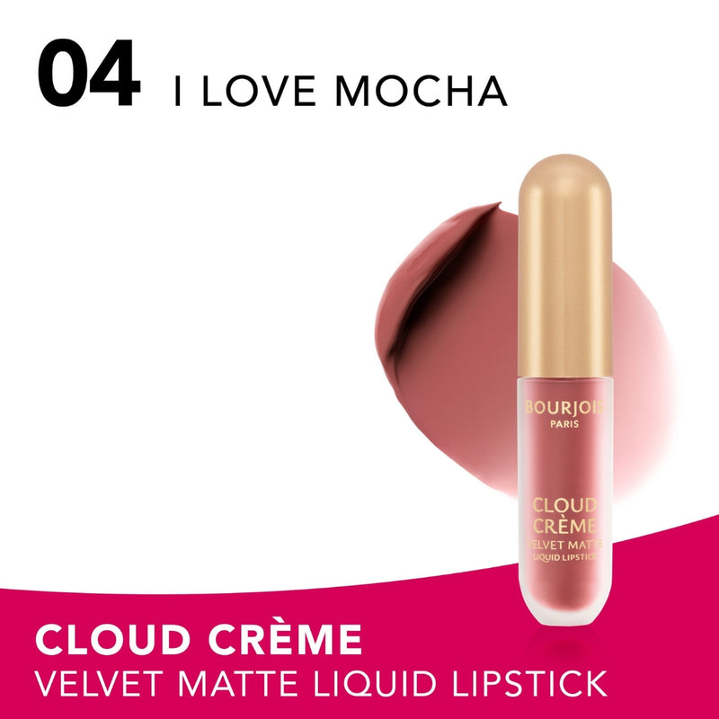 Bourjois Cloud Creme Velvet Matte Liquid Lipstick 04 I Love Mocha 3.1ml