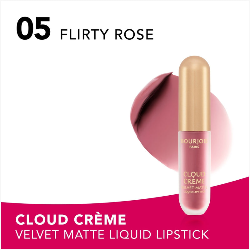 Bourjois Cloud Creme Velvet Matte Liquid Lipstick 05 Flirty Rose 3.1ml