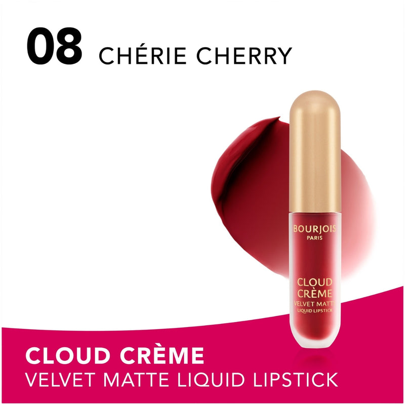 Bourjois Cloud Creme Velvet Matte Liquid Lipstick 08 Chérie Cherry 3.1ml