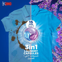 OMO 3 In 1 Laundry Capsules Lavender 15 Pods