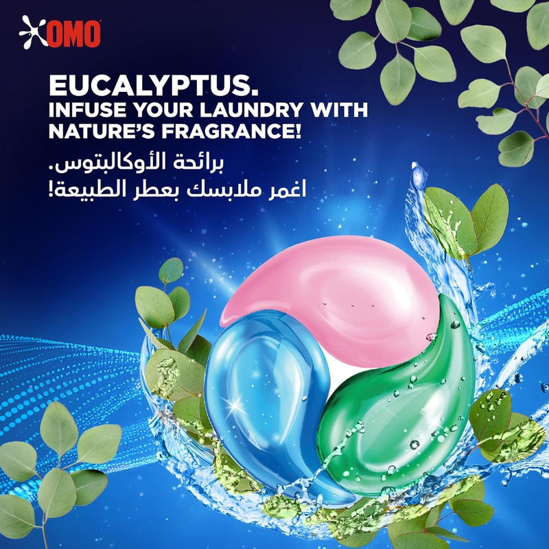 OMO 3 In 1 Laundry Capsules Eucalyptus Scent 15 Pods