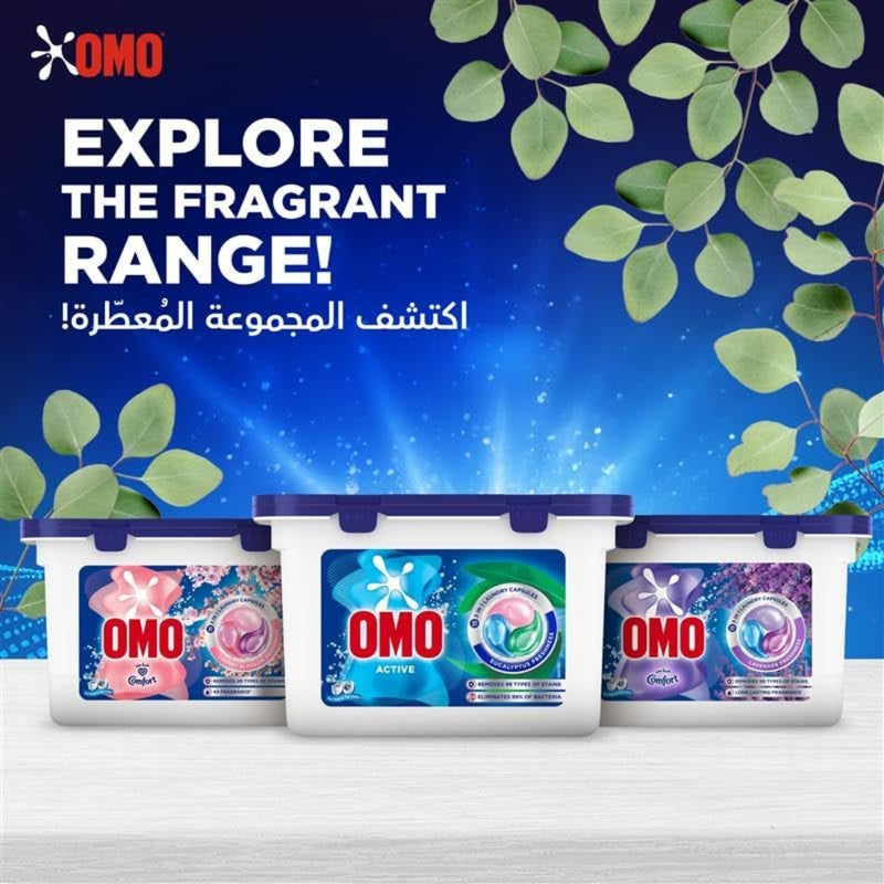 OMO 3 In 1 Laundry Capsules Eucalyptus Scent 15 Pods