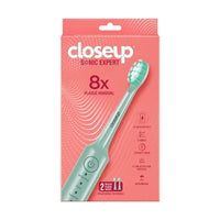 Closeup Sonic Expert Electric Toothbrush Rechargeable Plaque Removal Green
