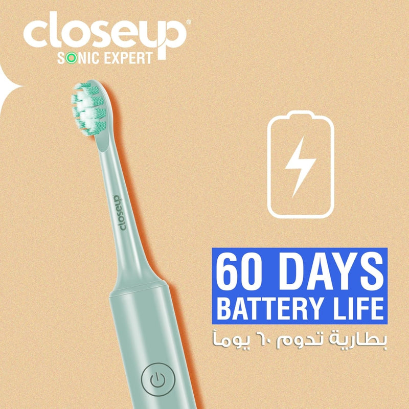 Closeup Sonic Expert Electric Toothbrush Rechargeable Plaque Removal Black