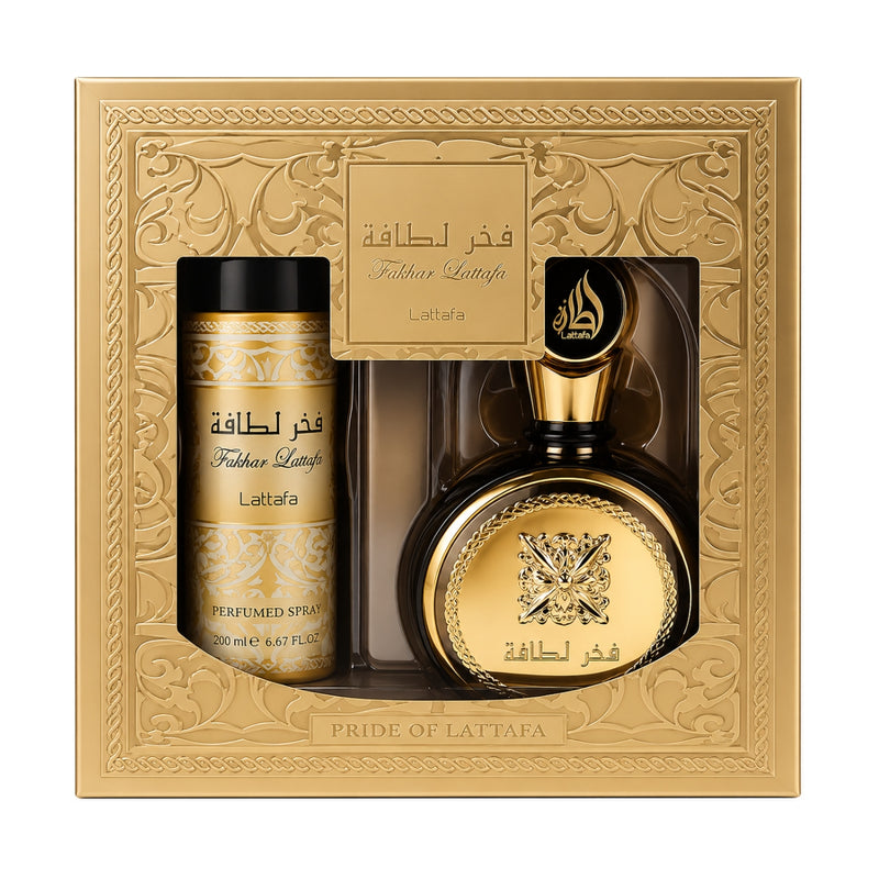Lattafa Fakhar Eau de Parfum 100ml + Perfumed Spray 200ml Gift Set