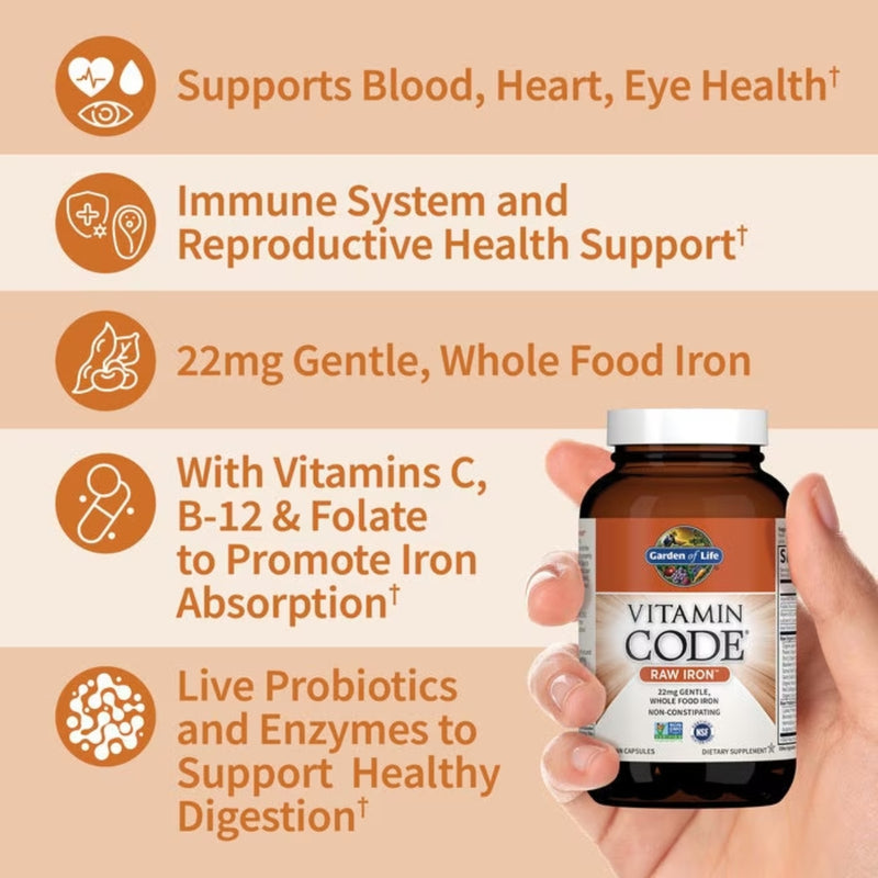 Garden of Life Vitamin Code Iron 30 Capsules