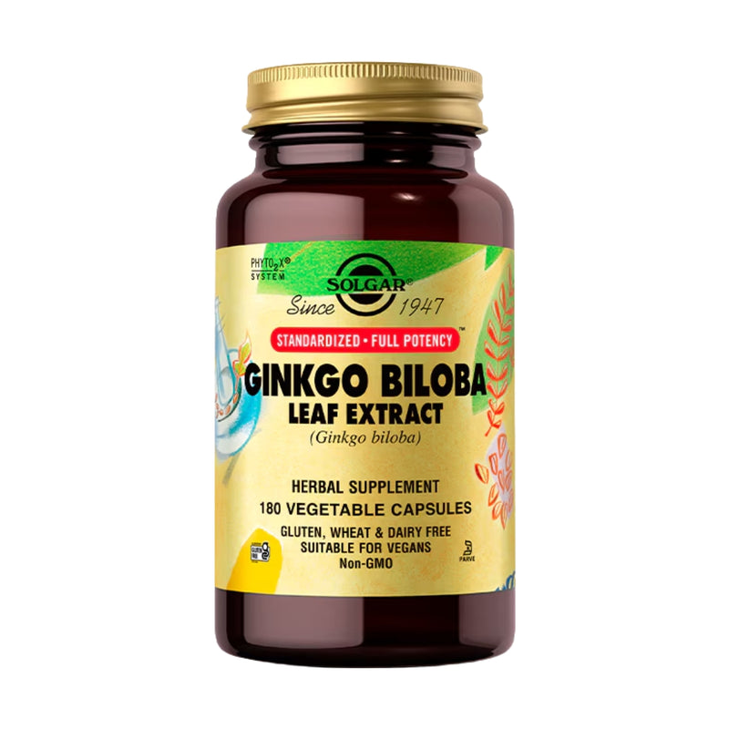 Solgar Full Potency Ginkgo Biloba Leaf Extract 180 Vege Capsules