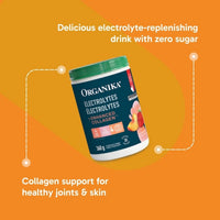 Organika Electrolytes + Enhanced Collagen Strawberry Peach 360g Effervescent Powder